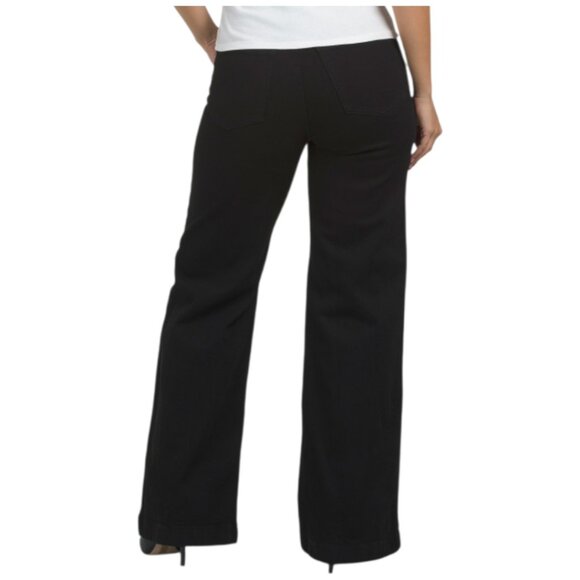 JOE'S Black Rinse Wide Leg Full Length Trousers - Picture 2 of 2